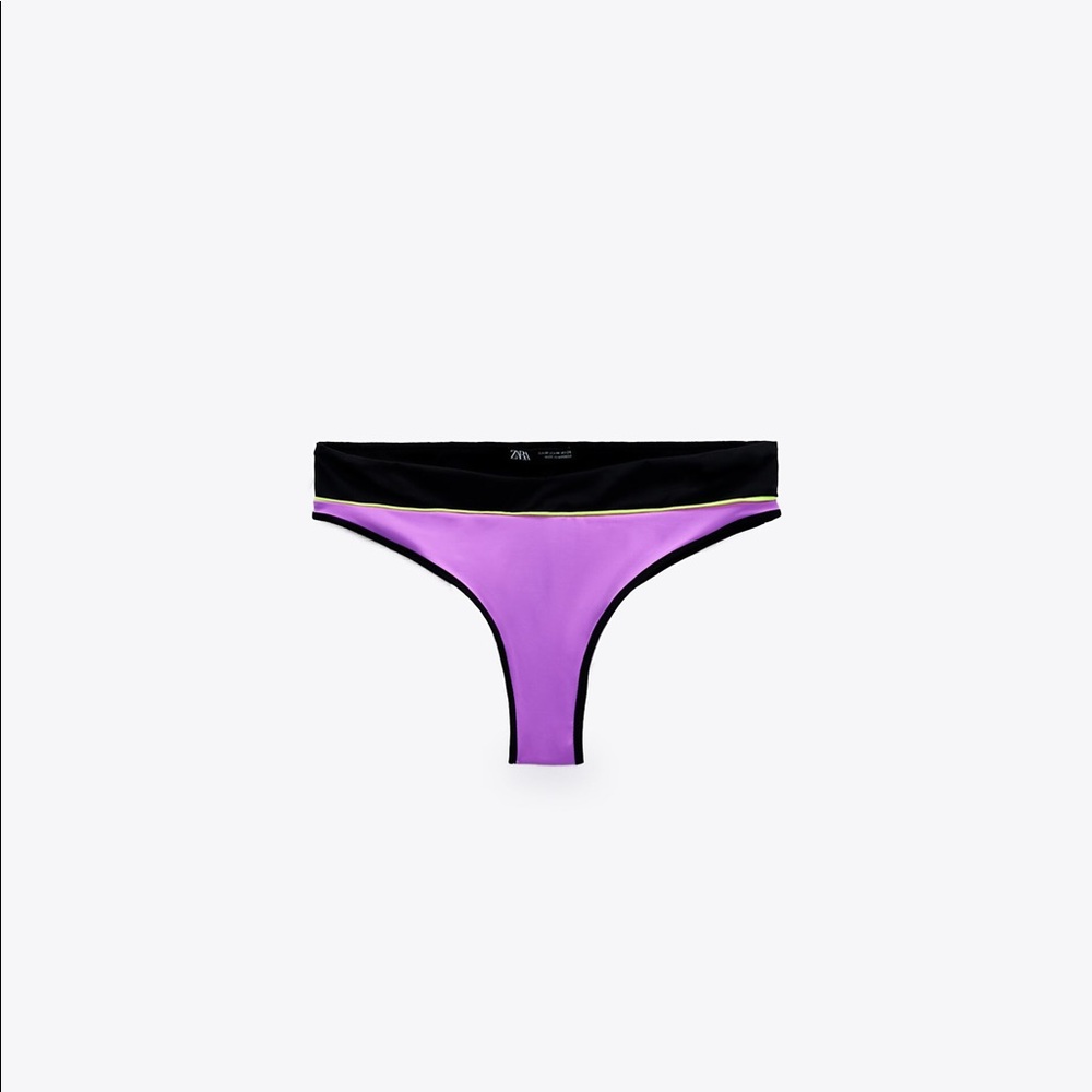 NWT ZARA PIPED BIKINI BOTTOM